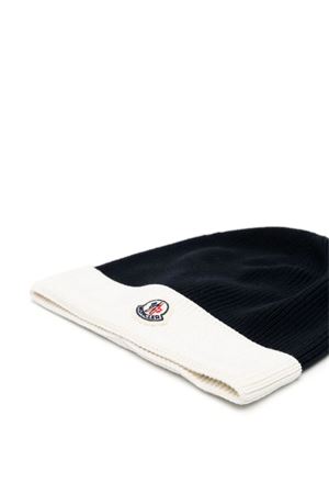 Blue and white cotton beanie MONCLER KIDS | 3B00002M1367P70